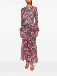 Saloni Jolene floral-print maxi dress - Roze