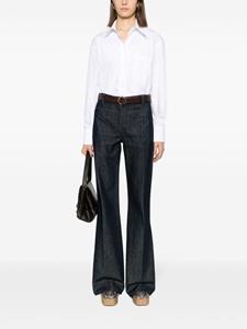 Victoria Beckham long-sleeve cotton poplin shirt - Wit