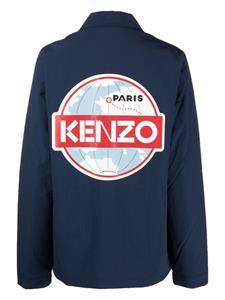 Kenzo logo-print long-sleeve shirt - Blauw