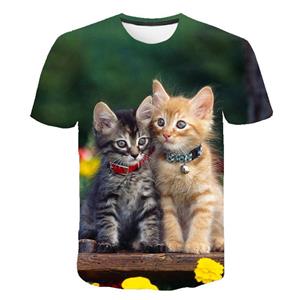 Jiajia boutique clothing Unisex Fashion Tops 3D Cat Print T-Shirt Summer Casual Short Sleeve Plus Size for Men XXS-6XL