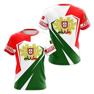 Baibao QIQI Portugal Heren T-Shirt Vlag Kleur Nationaal Embleem Afdrukken Unisex Kleding Zomer O Hals Korte Mouw Memorial Shirt Herenkleding