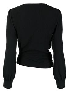 Ba&Sh plissé-effect asymmetric blouse - Zwart