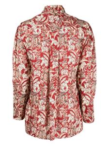 Merci floral print long-sleeved blouse - Rood