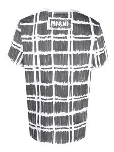 Marni checked-print cotton T-shirt - Wit