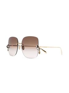 Alexander McQueen Eyewear AM0390S zonnebril met vierkant montuur - Goud