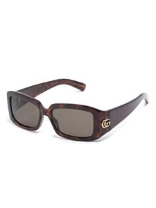 Gucci Eyewear logo-plaque rectangle-frame sunglasses - Bruin