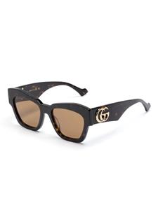 Gucci Eyewear logo-plaque oversize-frame sunglasses - Bruin