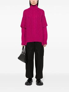 Khrisjoy logo-jacquard cable-knit jumper - Roze