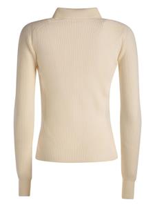 Bally logo-embroidered ribbed-knit jumper - Beige