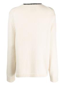Semicouture contrast-stitching knitted jumper - Beige