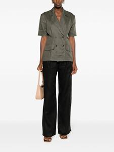 MANURI Pimmy high-waist linen trousers - Zwart