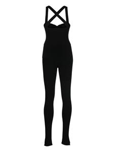 Galvan London sweetheart-neck sleeveless jumpsuit - Zwart