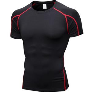 Samgo Mens Clothing Men's PRO tight-fitting short-sleeved fitness sports running training clothes elastic quick-drying short-sleeved T-shirt clothes YEL1053