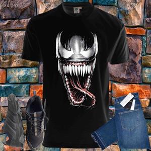 Shirtbude Venom Fan Print Schwarzes Tshirt
