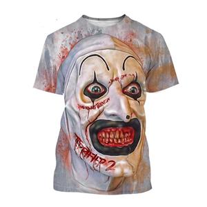ETST 07 Horror Movie Round Neck Short Sleeve New Terrifier 3D Printing T-Shirt Clown Fashion Unisex Casual Tops