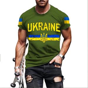 Dundundun 2022 Nieuwe heren korte mouw Oekraïne mode T-shirt Oekraïne vlag mannen afdrukken T-shirt
