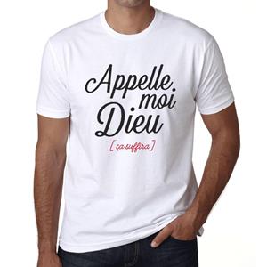 Ultrabasic Mannen Vintage T-shirt Grafisch T-shirt Appelle Moi Dieu Wit