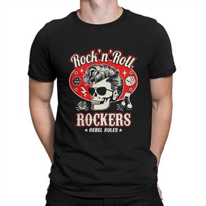 TOBRICH Rockabilly Rock and Roll Hip Hop Heren TShirt Skull Dice Rockers Classic T Shirt Homme Tops Printing Special