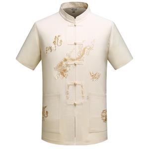 Seventy-two change clothing Zomer Tang Pak Traditionele Chinese kleding Dragon voor mannen Tops Kledingstuk Kung Fu Suits Man Blouse Shirt