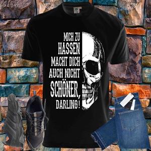 Shirtbude skull tattoo hassen spruch print tshirt