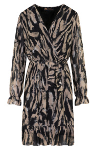 The Musthaves V-Hals Jurk Print Taupe