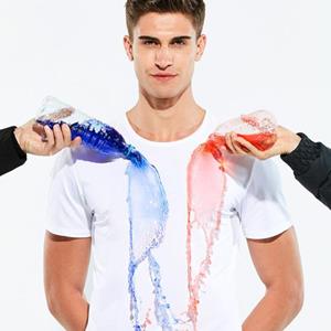 MenlyMen Anti-vuile waterdichte effen kleur mannen T-shirt zachte korte mouw sneldrogende top
