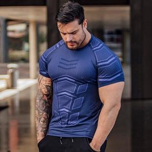 Gym Sports Apparel Mens Compression Quick dry T-shirt Gym Fitness Bodybuilding Running Sports Skinny t shirt Tees Tops