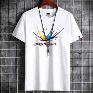 Bistrota S-6XL 5 kleuren heren T-shirt met korte mouwen, comfortabel ronde hals, puur katoen, casual T-shirt
