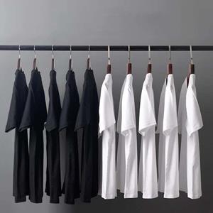 Zirunking 2021 Summer Unisex T Shirts  Tops Tees Solid White/Black 100% Cotton Short Sleeve  Streetwear O-neck T-shirts B-W200