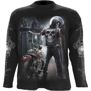 Mens Style Grappige Skull Motorcycle Mannen T-shirts Lange Mouw Gothic Style Punk Rock Streetwear Hip Pop Tee Apparel