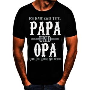 Shirtbude Papa opa cadeau Ik heb twee titels Leuk gezegde T-shirt voor Kerstmis, Pasen, verjaardag enz.