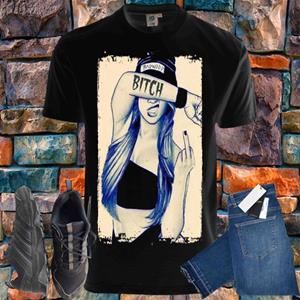 Shirtbude Bitch Girl Hip Hop Print tshirt