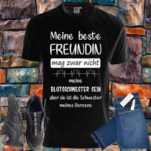 Shirtbude beste Freundin Familie Blutsschwester Print Tshirt