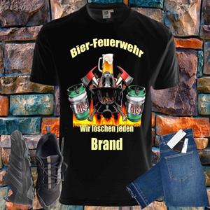 Shirtbude bier feuerwehr party alkohol print tshirt