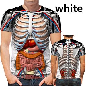 Dundundun Grappige Cosplay Mannelijk Skelet Interne Organen 3D Geprinte T-Shirt Mode Korte Mouw Gotische Schedel Mannen T-Shirt