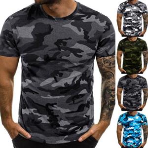 Fashion Menswear Leisure Camouflage Shirt Trendy Nauwsluitend Zomer T-shirt