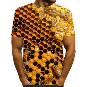 ETST WENDY Bijen Tees Voor Mens Honingraat Grafische Top Mannen Top Zomer Honing Bee T-shirt Little Bees Korte Mouw 3D