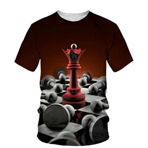 Ted one Zomer 2022 O Kraag T-shirt 3D Schaken Bedrukt Heren Shirt Fashion Style Heren Casual T-shirt