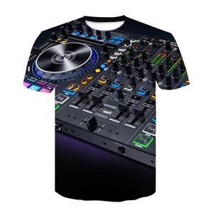Baibao QIQI Summer Men's T-shirt DJ  LED Light T-shirt Punk Clothing CD Tops Men Funny 3d Printed Casual Tops