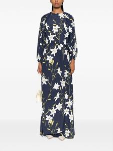 Bernadette Maxi-jurk met print - Blauw