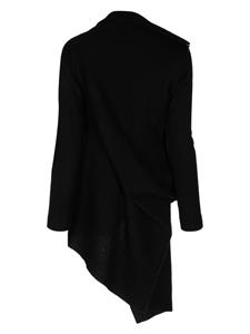 Yohji Yamamoto asymmetric-hem wool coat - Zwart