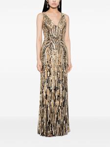 Jenny Packham Maxi-jurk met kristallen - Goud