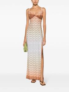 Missoni Maxi-jurk met zigzag-patroon - Beige