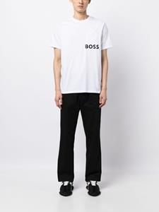 BOSS T-shirt met logoprint - Wit