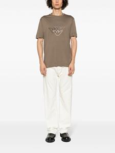 Emporio Armani T-shirt met geborduurde vossenkop - Bruin