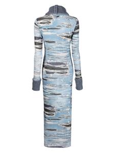 John Richmond Maxi-jurk met print - Blauw