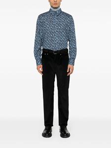 Paul Smith floral-print pointed-collar shirt - Blauw