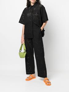 MSGM Blouse met broderie anglaise - Zwart