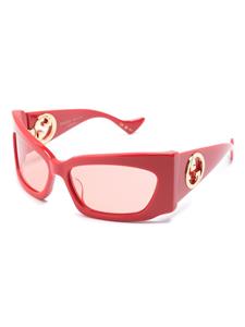 Gucci Eyewear Zonnebril met rechthoekig montuur - Rood