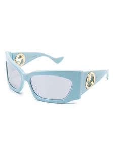 Gucci Eyewear Zonnebril met geometrisch montuur - Blauw